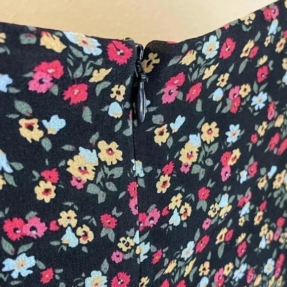 The Nines by Hatch Sz L Black Multi Ditzy Floral Swingy Mini Maternity Dress New - Picture 8 of 11